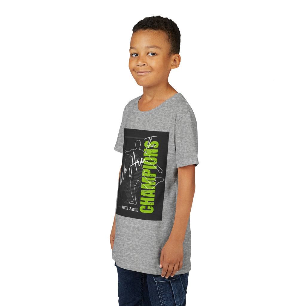 Youth Tee — "We Are Champions" Soccer Champion Graphic Shirt