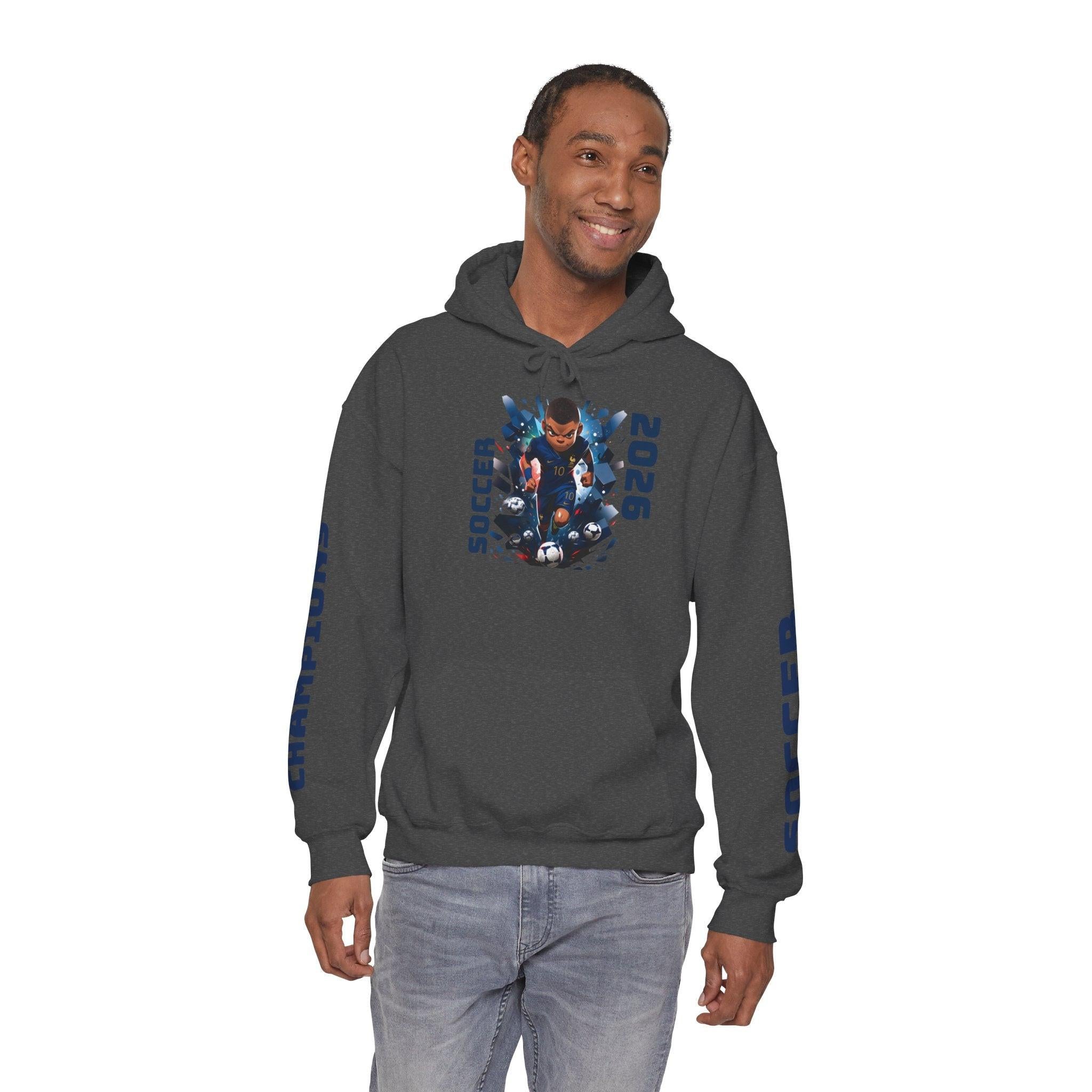 World Cup 2026 Soccer Hoodie — Champions Sleeve Design.