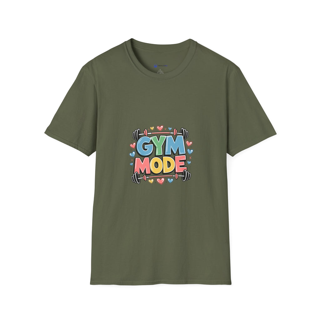 Gym Mode T-Shirt — Cute Barbell Fitness Tee for Gym Lovers