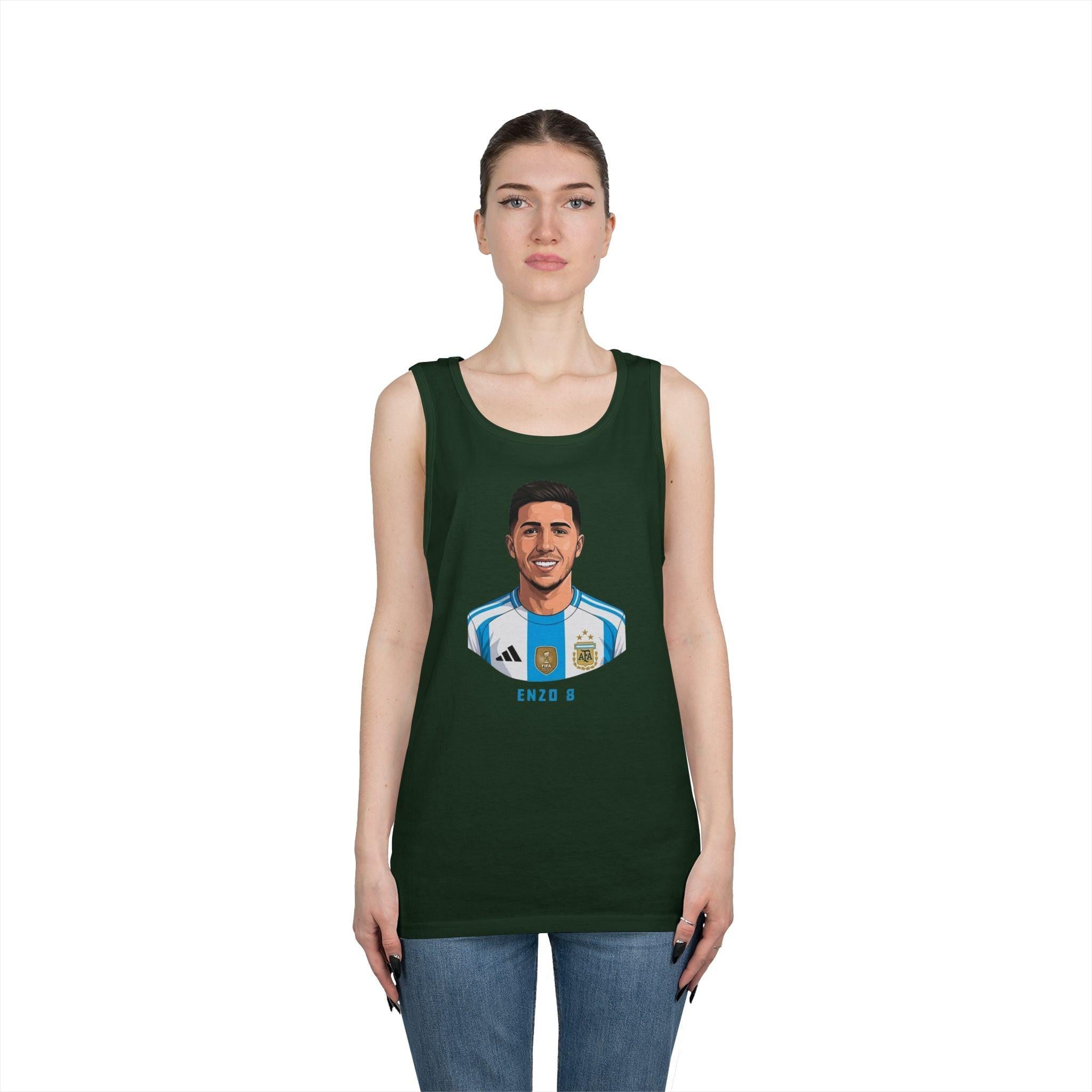 "I am Here to Stay" Argentina Soccer Star Tank Top — Jersey Portrait World Cup 2026.