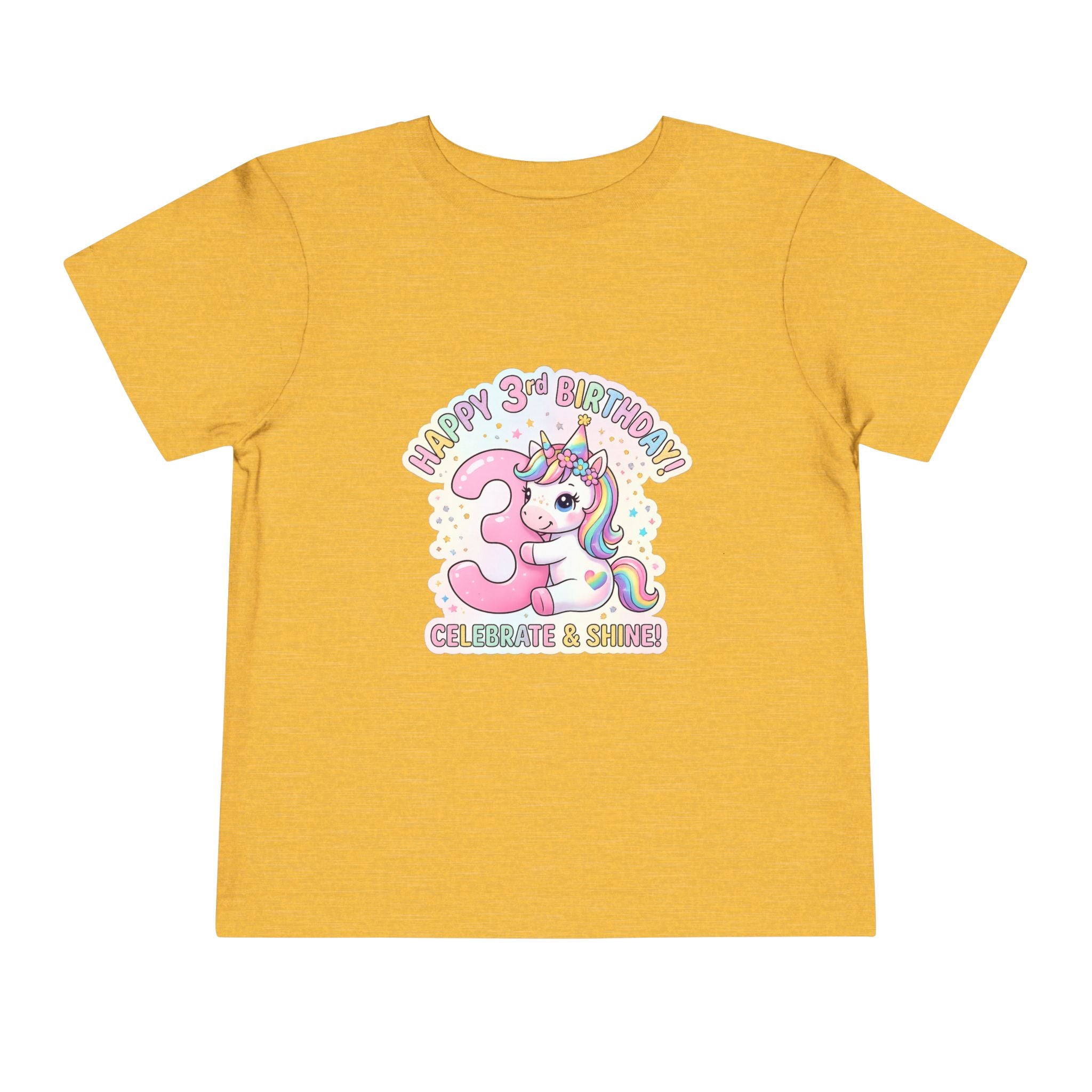 Toddler Unicorn 3rd Birthday Tee — "Happy 3rd Birthday!" Celebrate & Sparkle