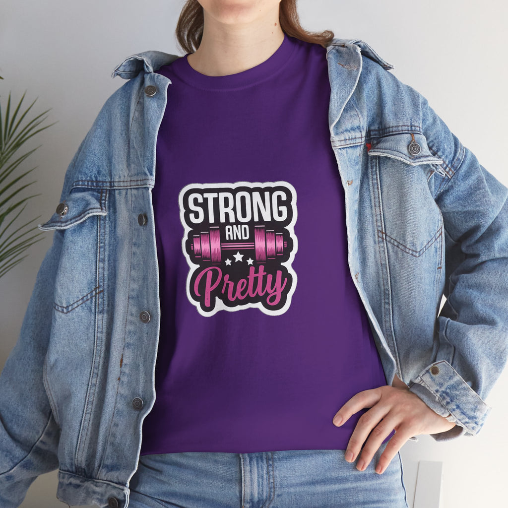 Strong and Pretty Tee — 'Strong and Pretty' Fitness Graphic T-Shirt