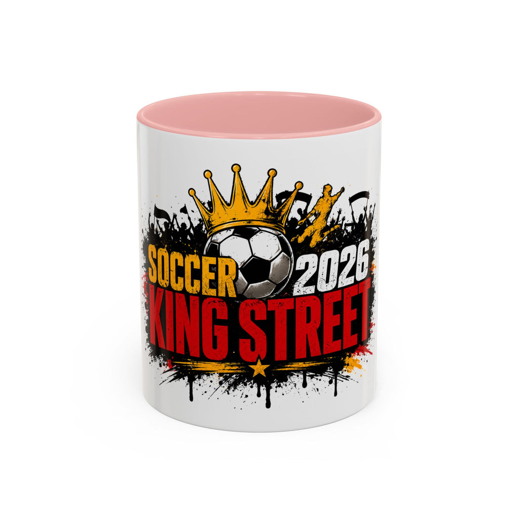 Soccer King Street 2026 Accent Coffee Mug — Crowned Soccer Ball Design (11/15oz)
