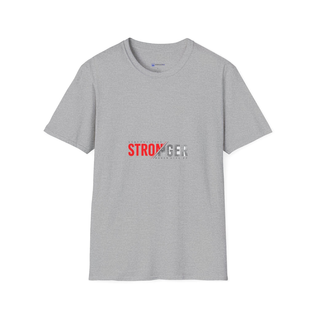 Stronger Split-Text Graphic T-Shirt — Inspirational 'STRONGER' Fitness Tee