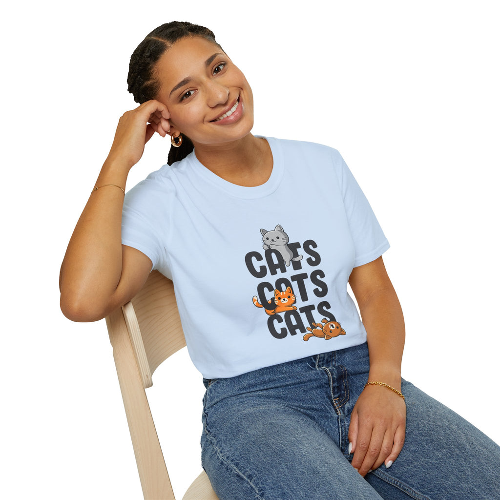 Cats Cats Cats T-Shirt — Cute Kitten Graphic Tee for Cat Lovers