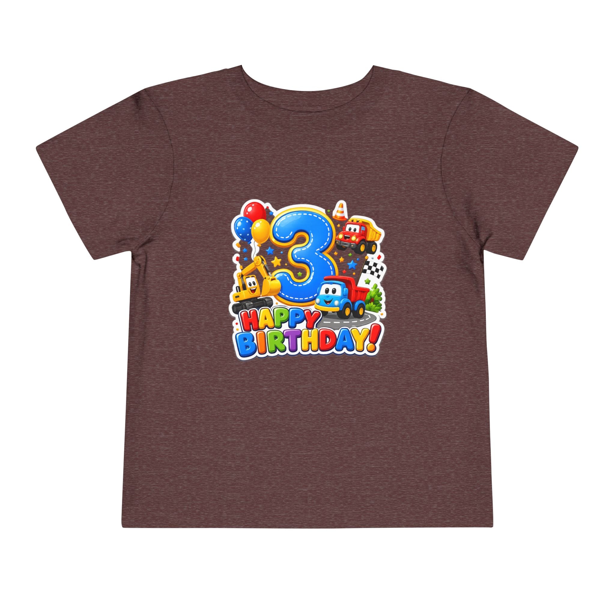 Toddler Birthday Tee — "3" Race Car Happy Birthday Shirt