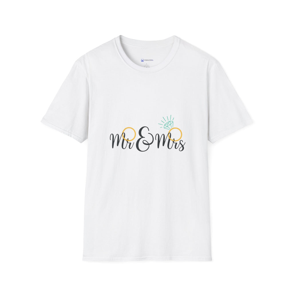 Mr & Mrs Wedding T‑Shirt — Bridal Rings Engagement Tee
