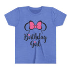 Birthday Girl Youth Tee — Pink Bow Party Shirt for Girls