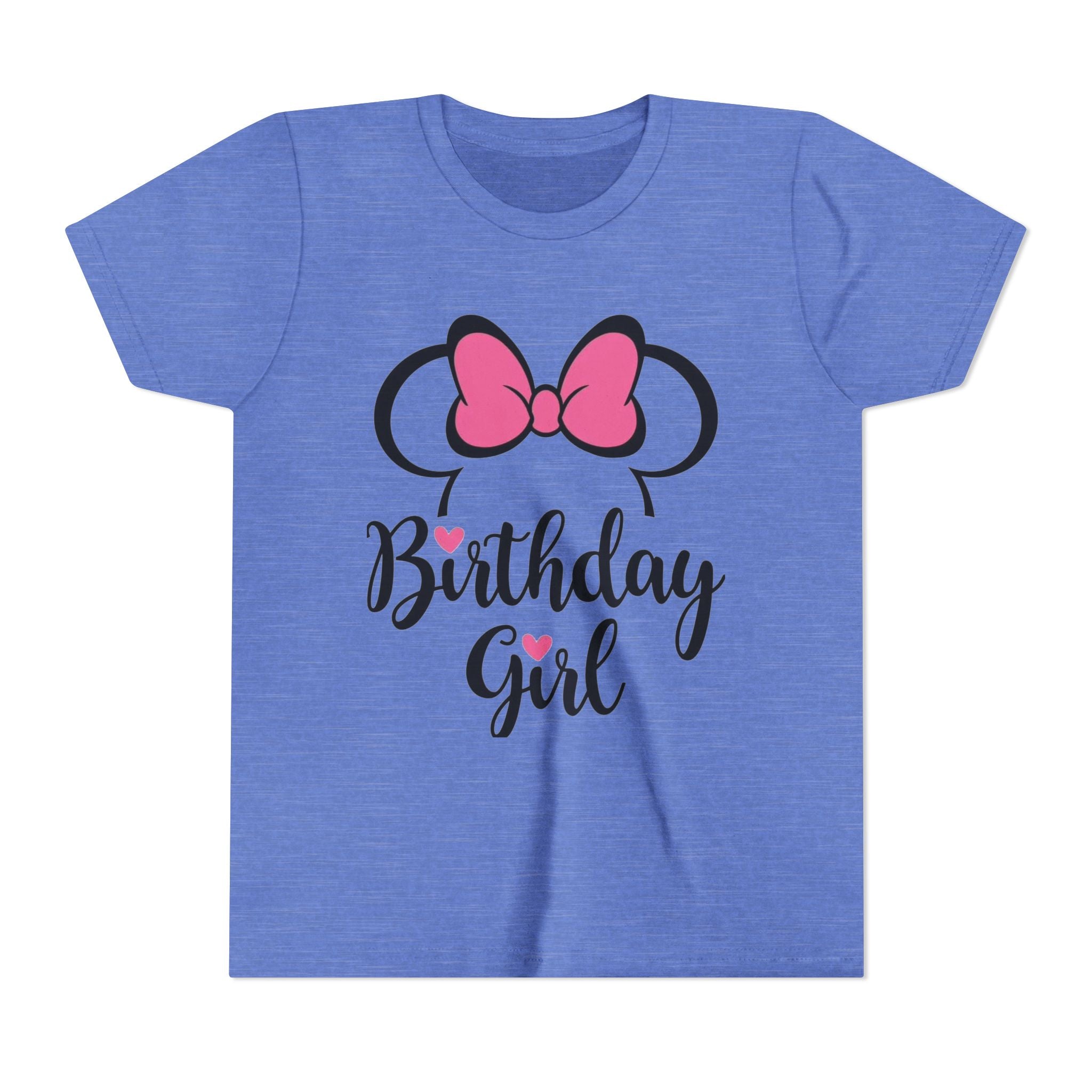Birthday Girl Youth Tee — Pink Bow Party Shirt for Girls