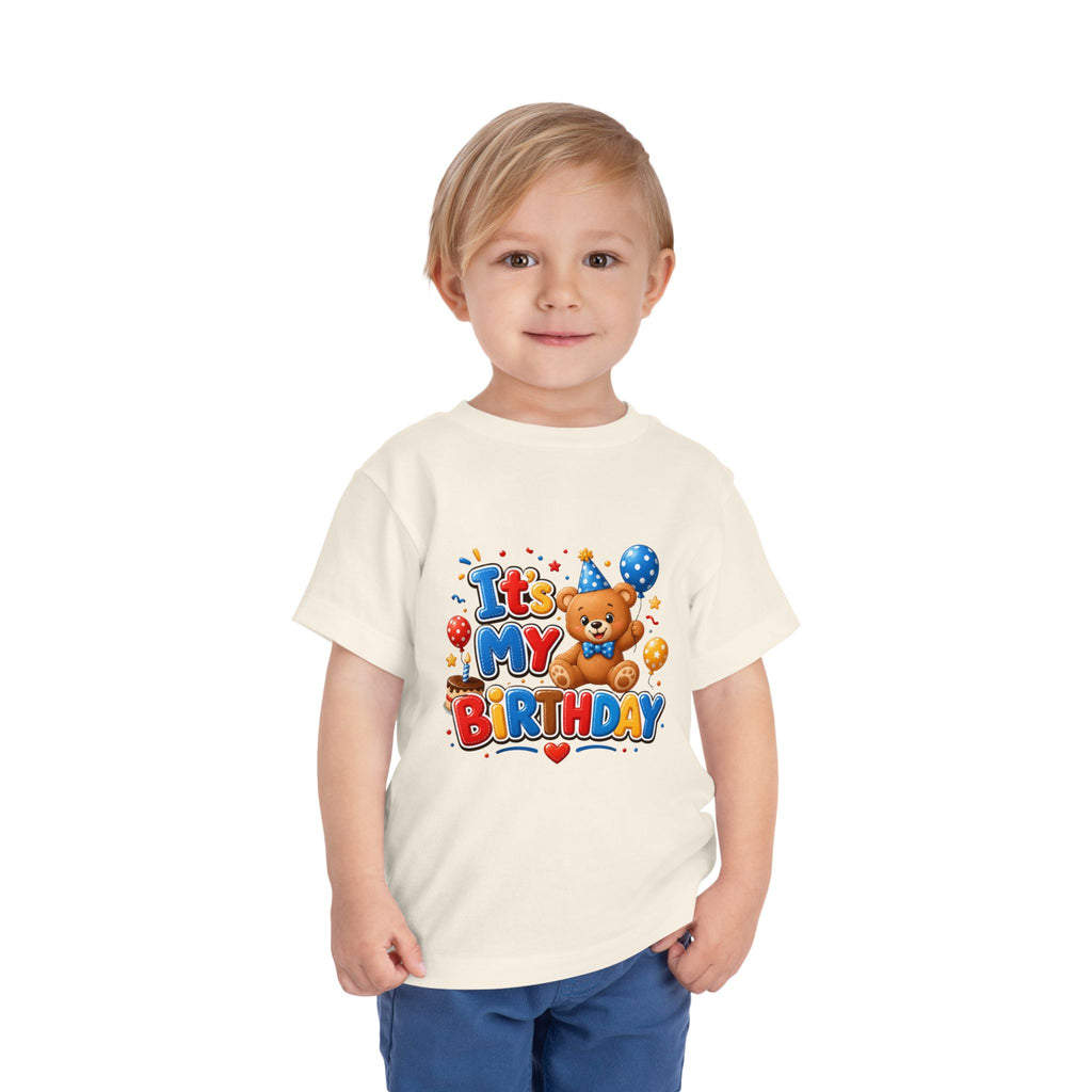Toddler Birthday Tee — "It's My Birthday" Bear Party Shirt