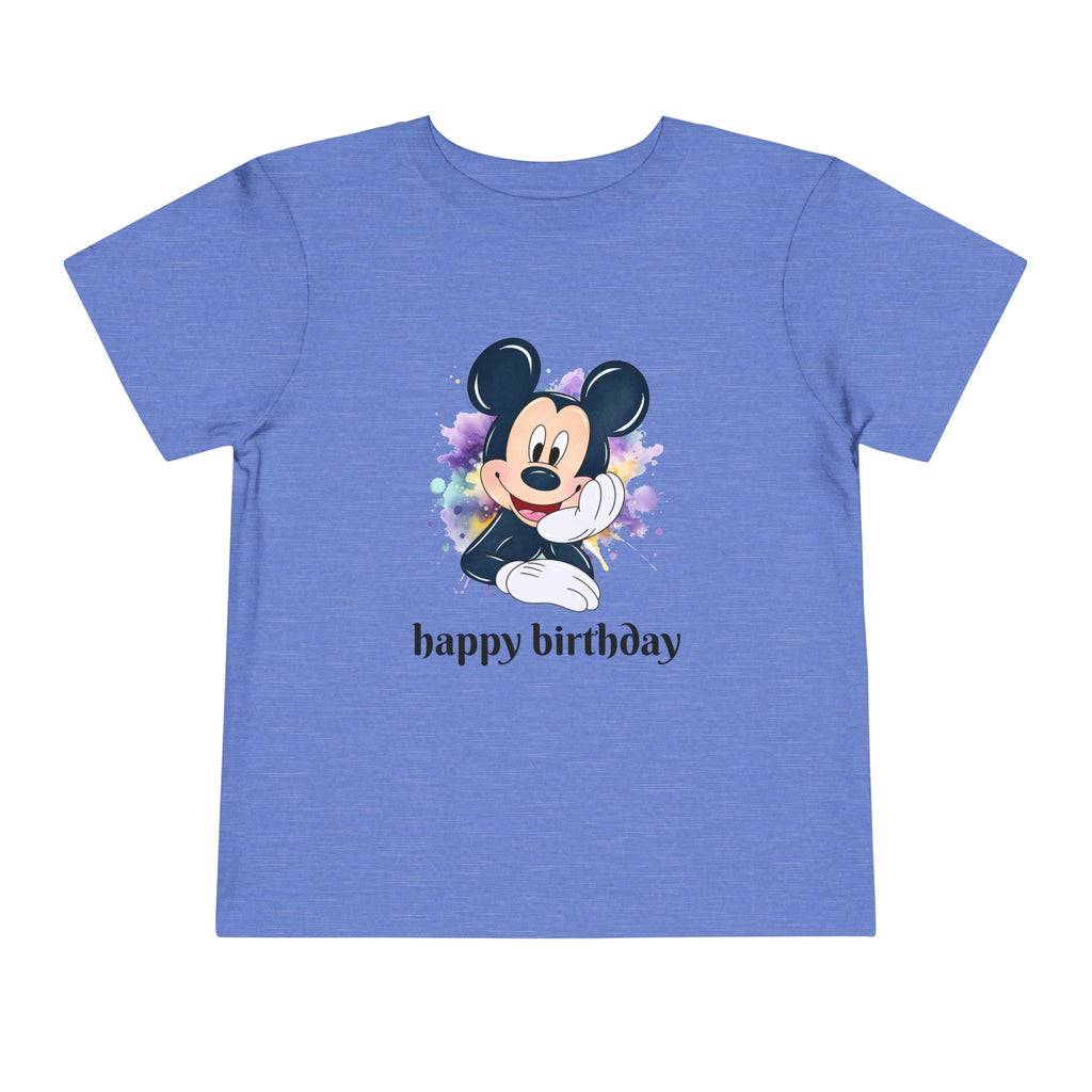 Toddler Tee — Cute Mickey "happy birthday" Birthday Shirt for Kids