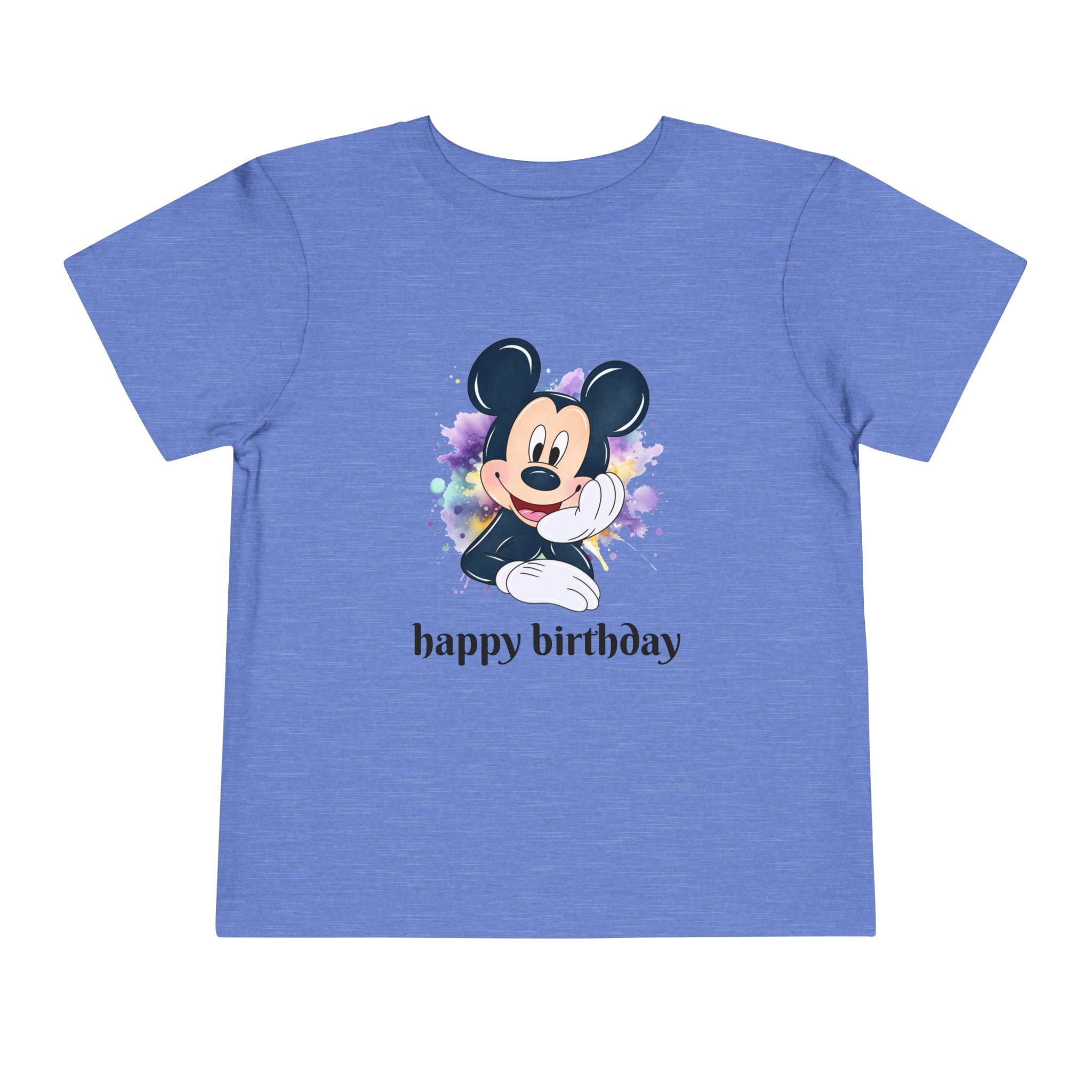 Toddler Tee — Cute Mickey "happy birthday" Birthday Shirt for Kids