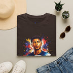 Portrait T-Shirt — Color Splash Football Player Graphic ("England legend")