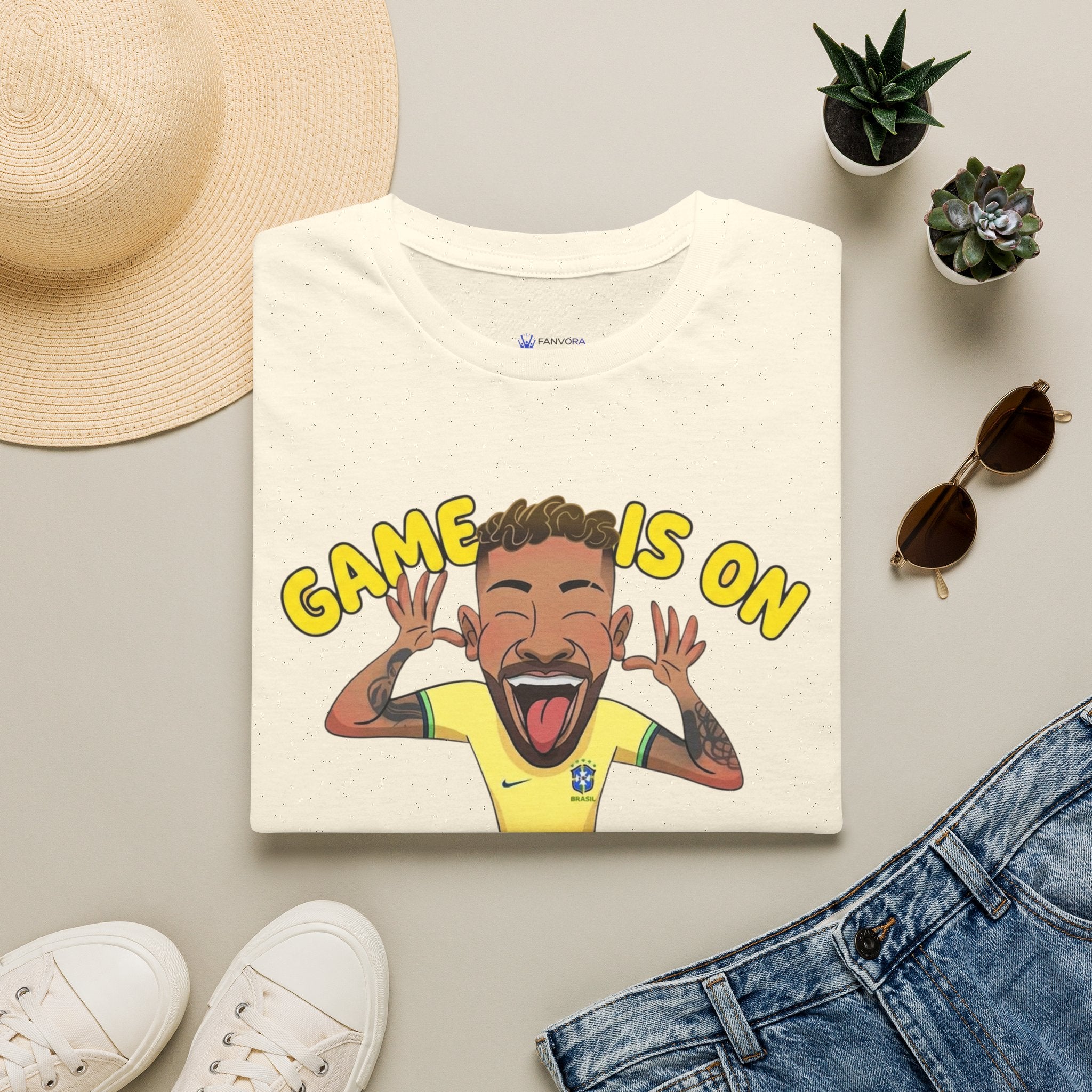 Soccer 'Game Is On' Graphic funny figure design  T‑Shirt