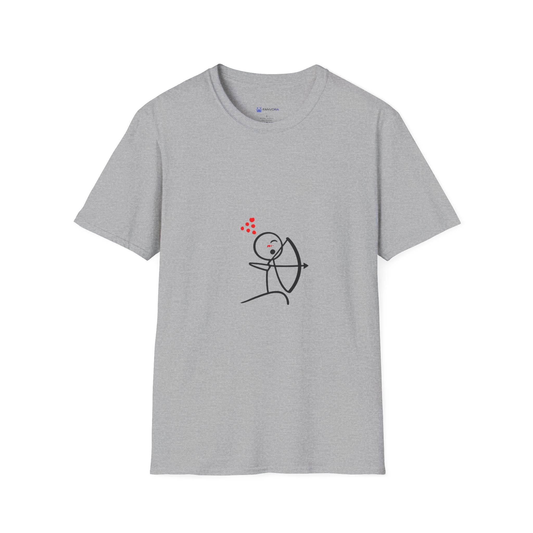 Archer Stick Figure T-Shirt — Cute Cupid Arrow Valentine Tee