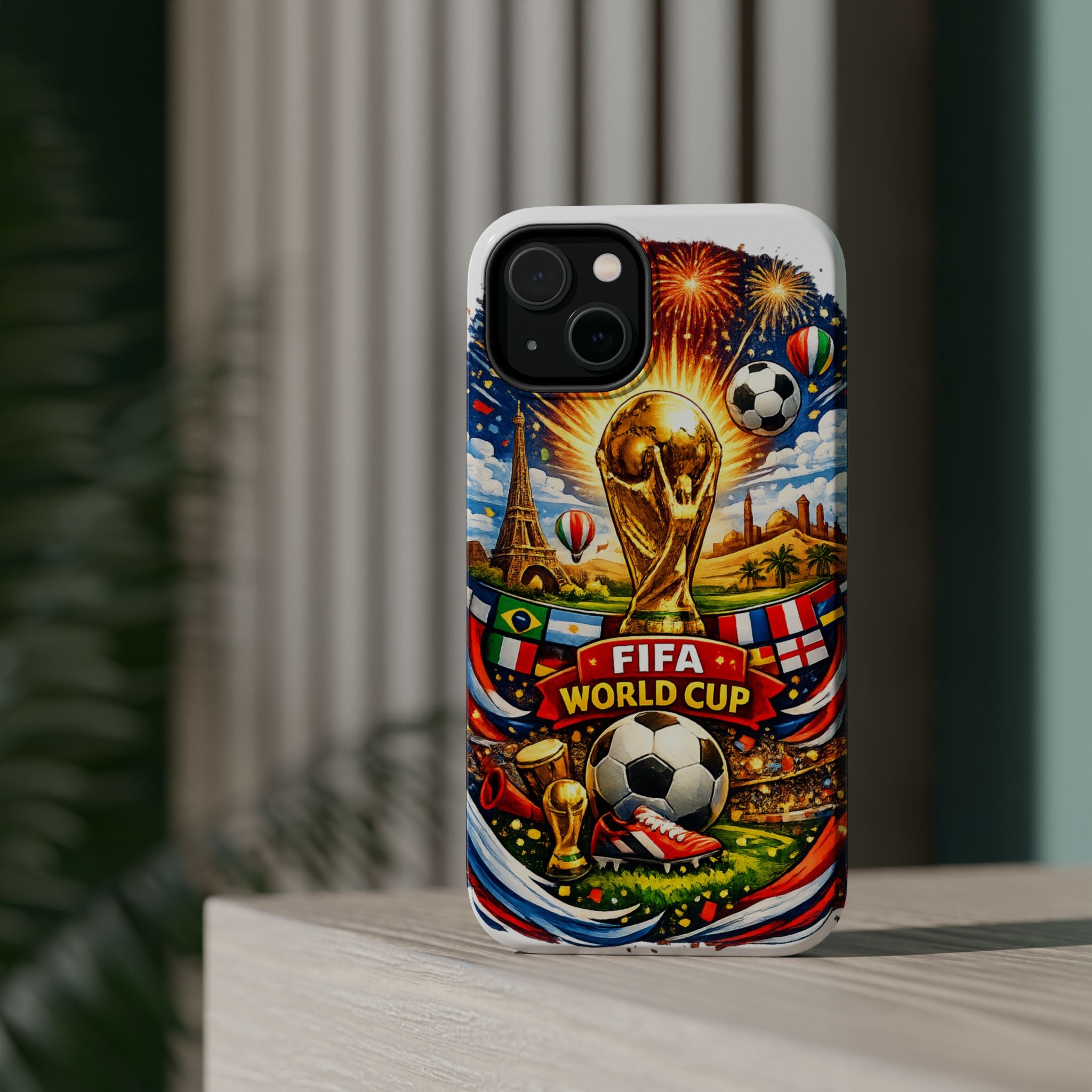 Soccer Magnetic Impact-Resistant Phone Case — FIFA Trophy Design