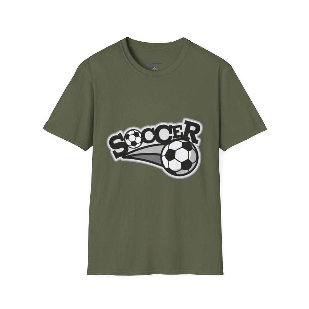 Soccer Graphic T‑Shirt — Retro Black & White Soccer Logo Tee