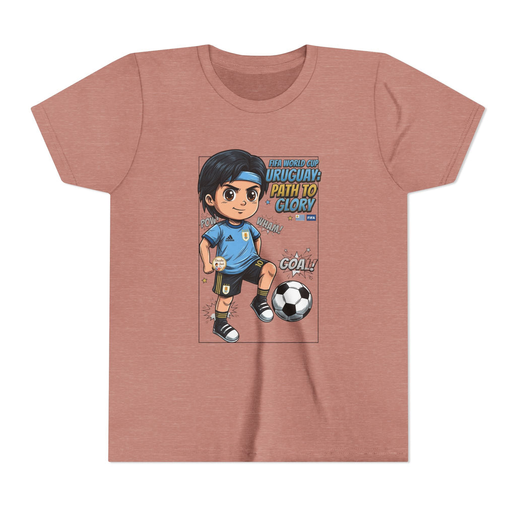 Youth Soccer Tee – Cute Cartoon Player "Ready to Score" Kids Jersey