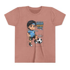 Youth Soccer Tee – Cute Cartoon Player "Ready to Score" Kids Jersey