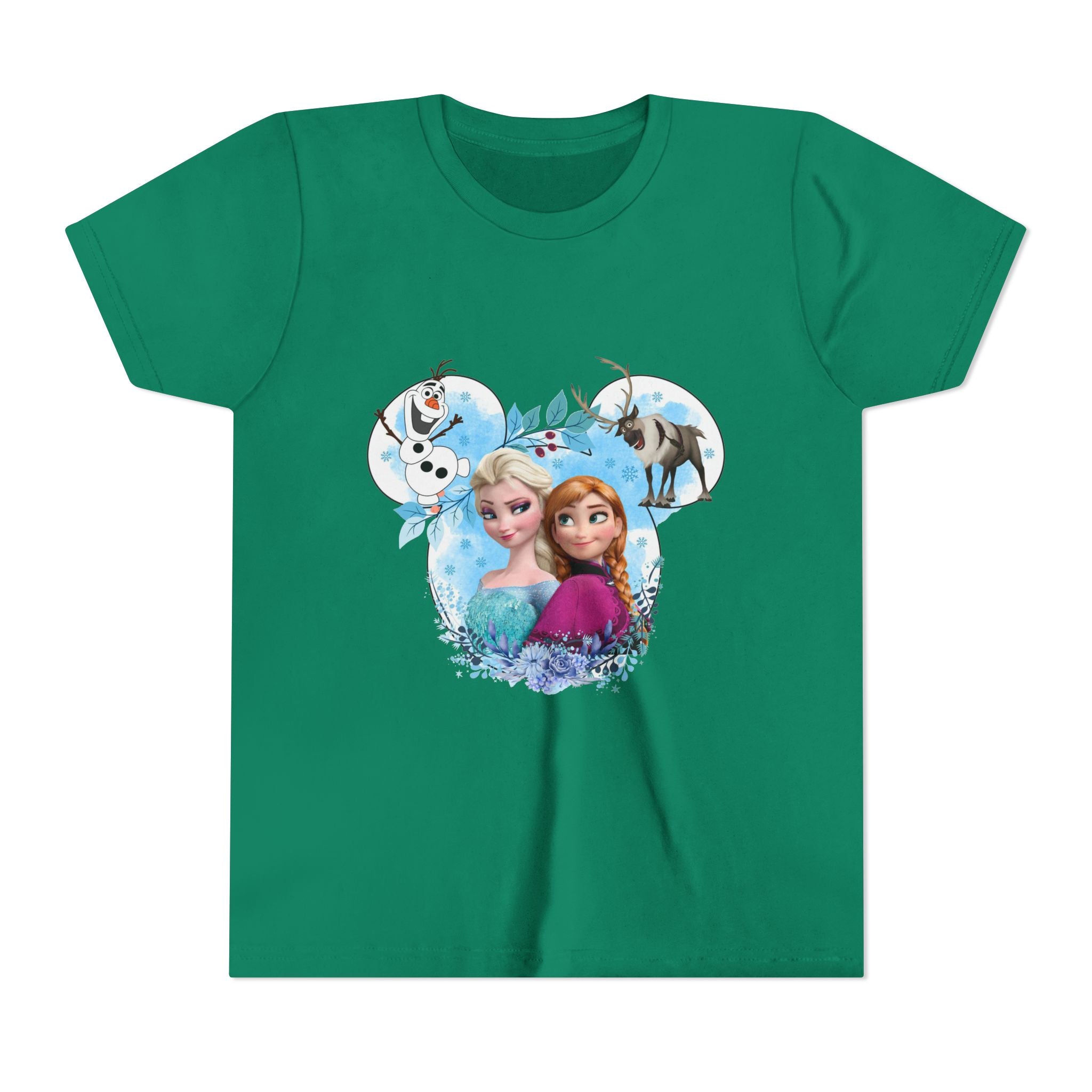 Girls' Frozen Princesses Youth Tee – Elsa & Anna Winter Friends Shirt
