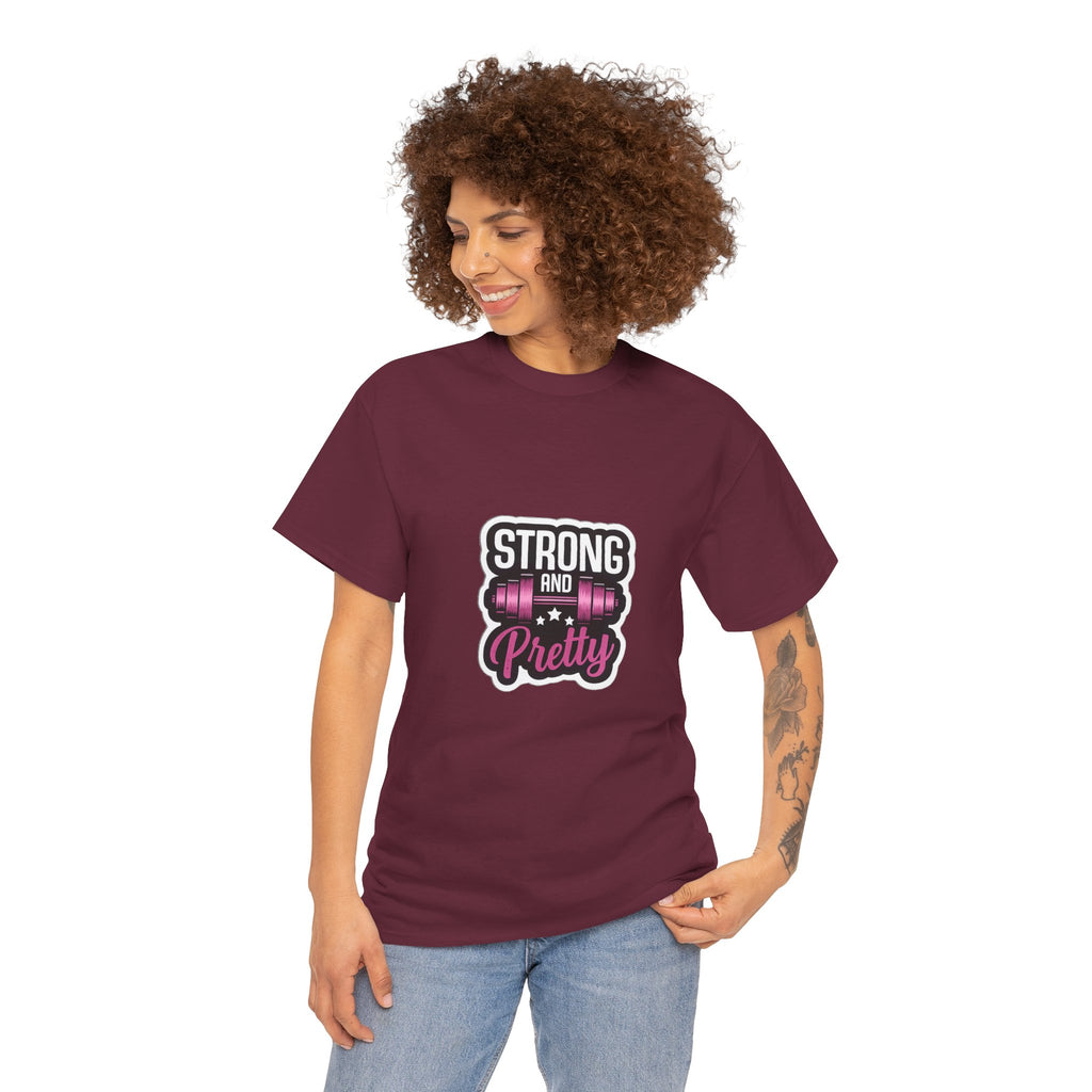 Strong and Pretty Tee — 'Strong and Pretty' Fitness Graphic T-Shirt
