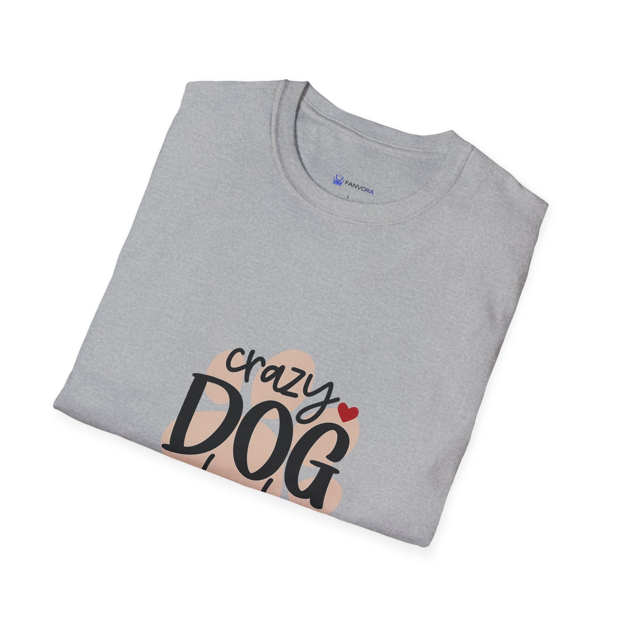 Crazy Dog Lady T-Shirt — Cute Paw Heart Graphic for Dog Lovers