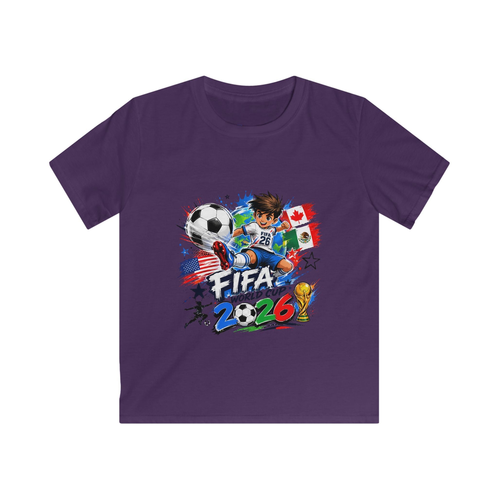 Kids Soccer  2026 Tee cartoon character