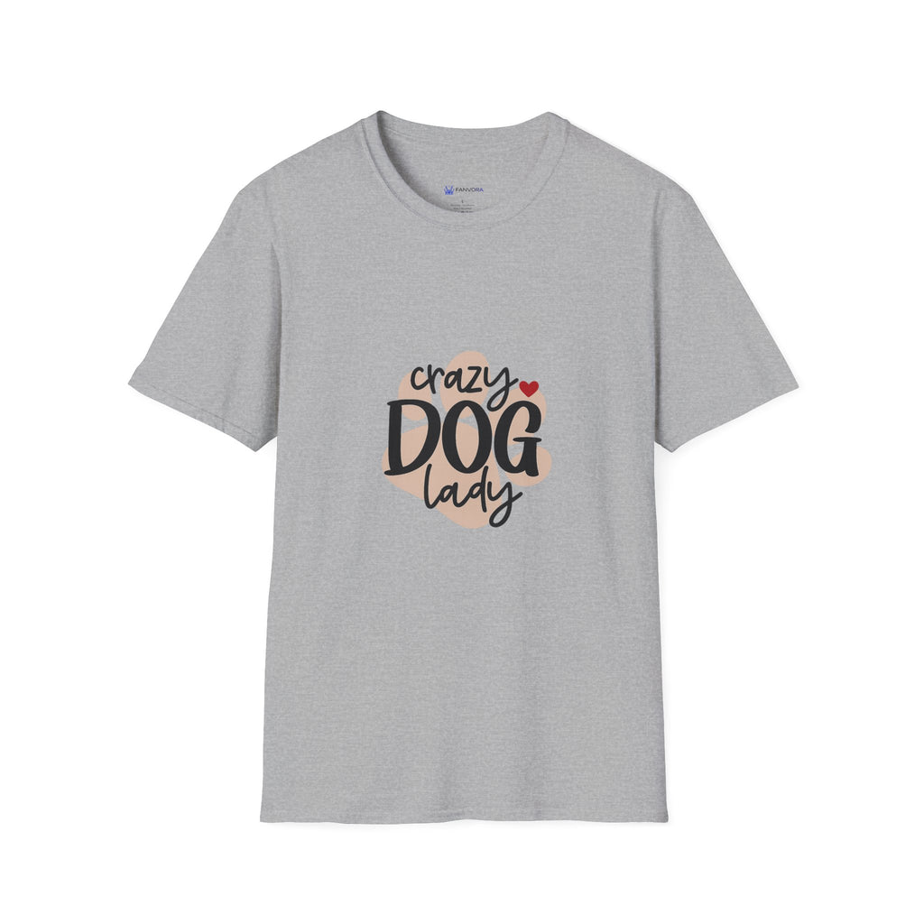Crazy Dog Lady T-Shirt — Cute Paw Heart Graphic for Dog Lovers