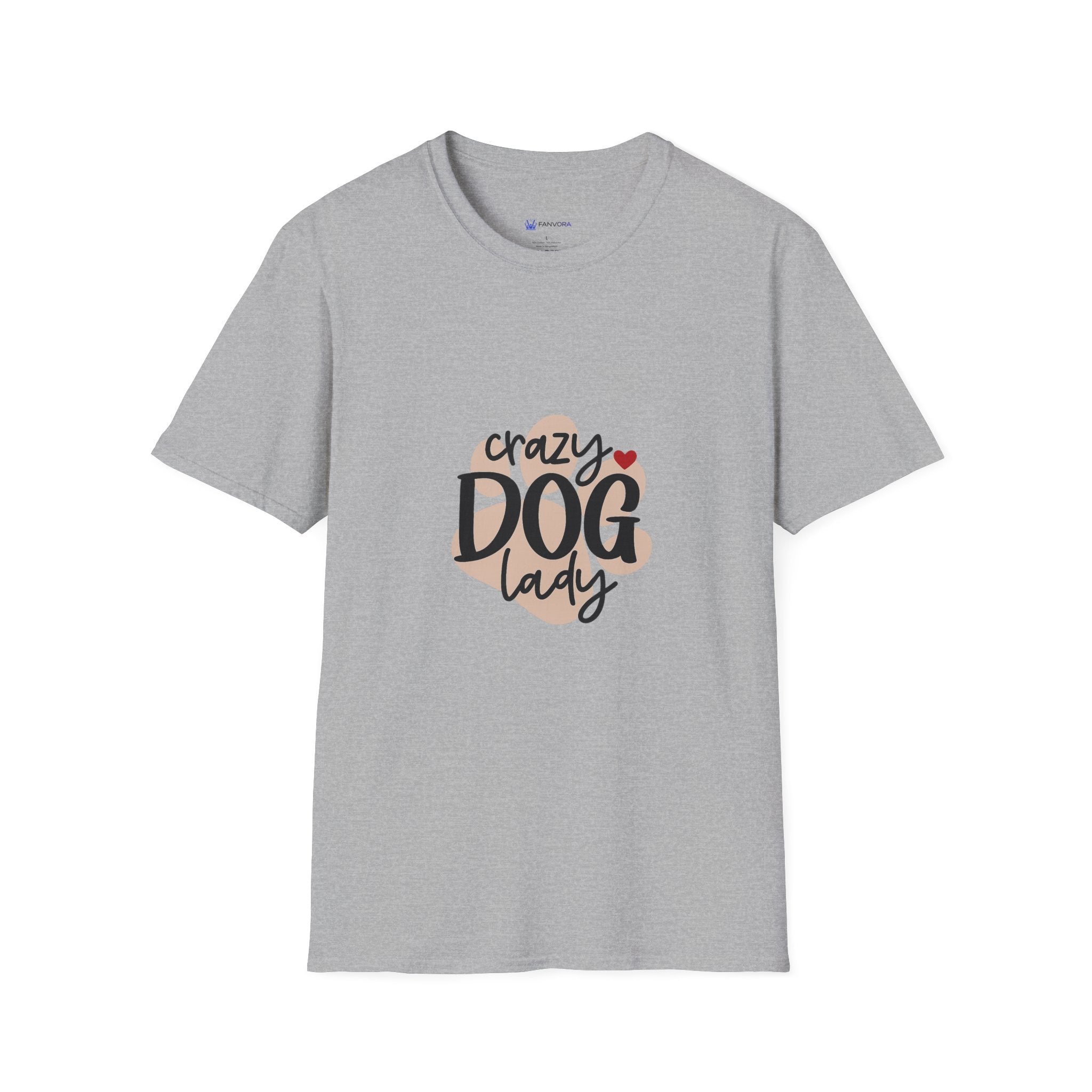 Crazy Dog Lady T-Shirt — Cute Paw Heart Graphic for Dog Lovers