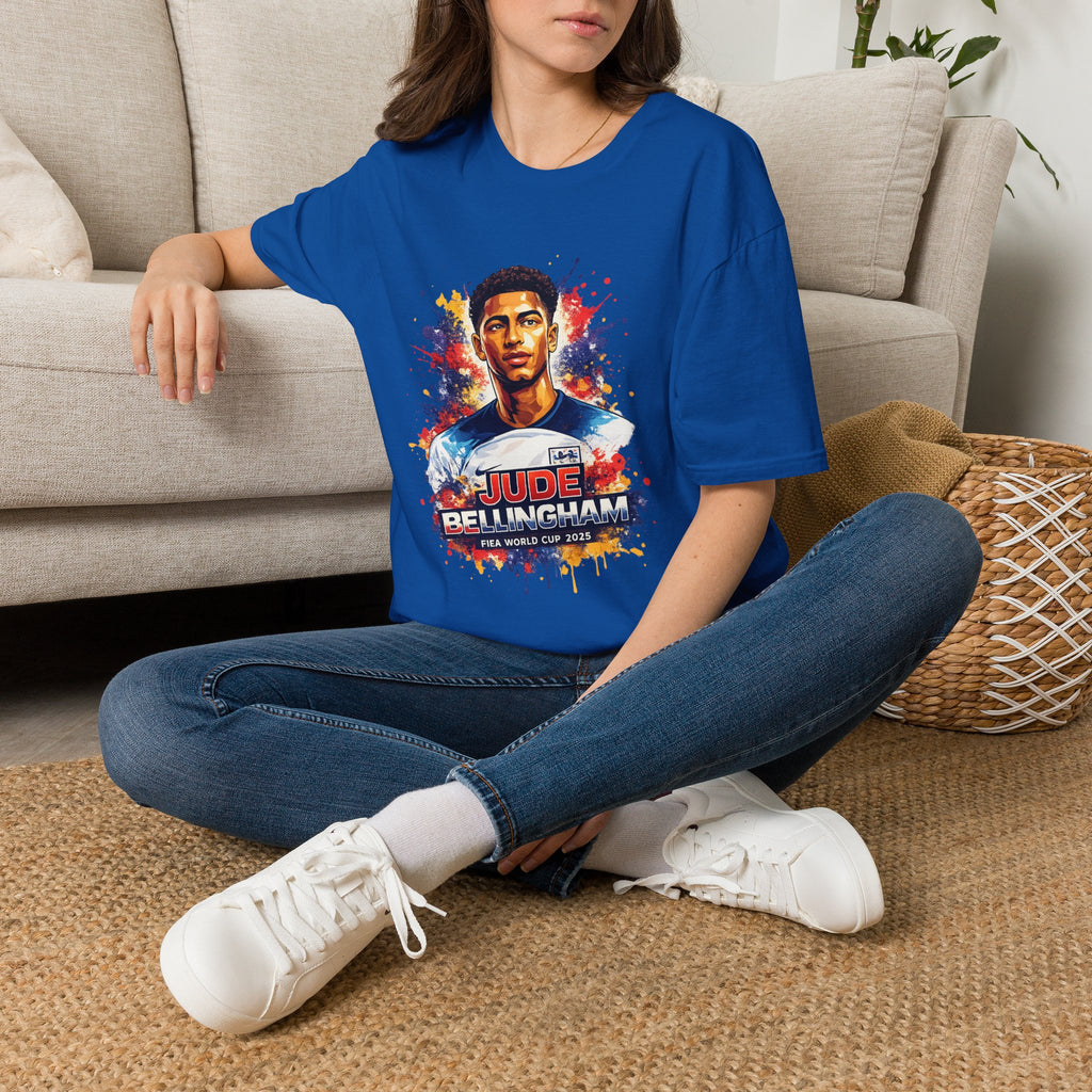 Portrait T-Shirt — Color Splash Football Player Graphic ("England legend")