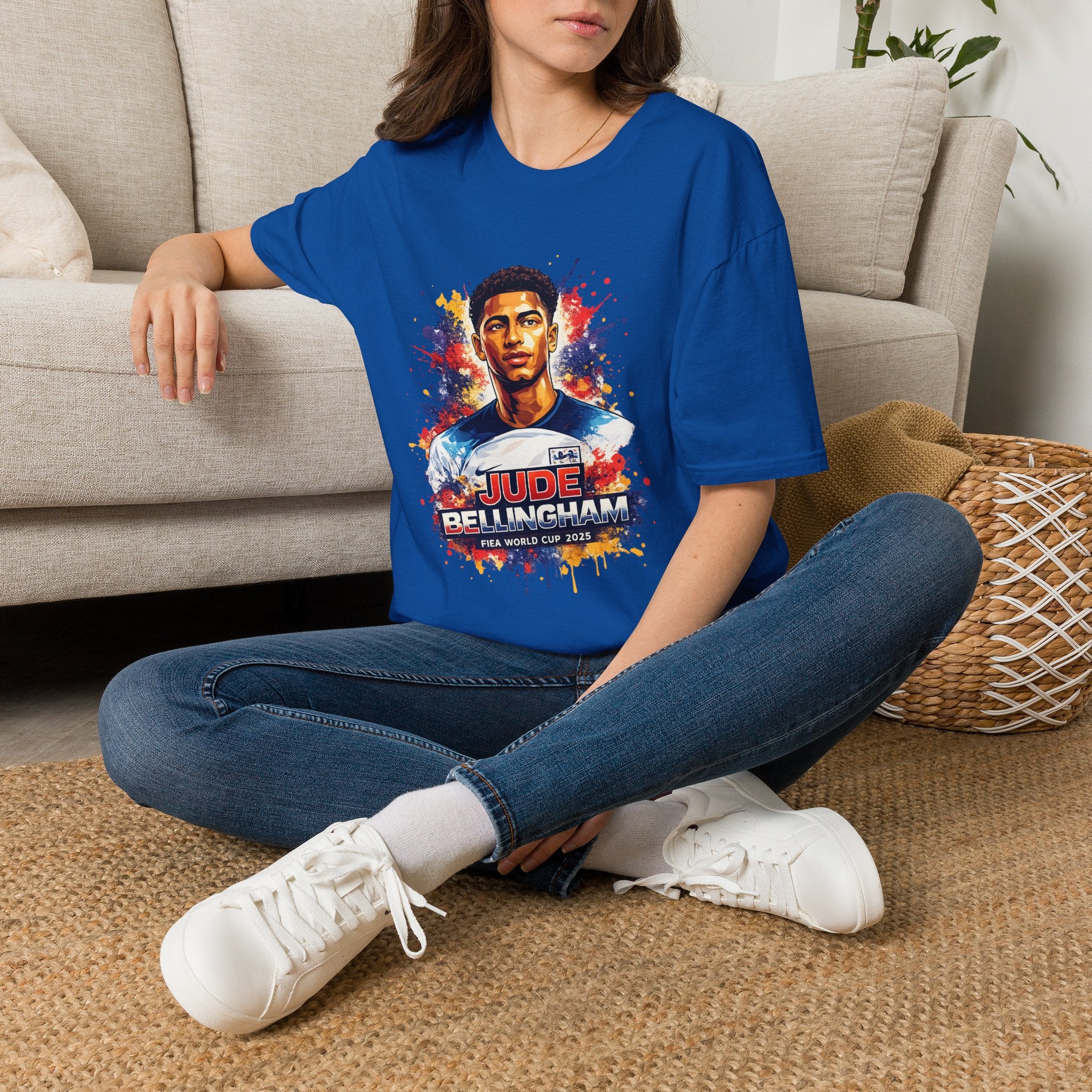 Portrait T-Shirt — Color Splash Football Player Graphic ("England legend")