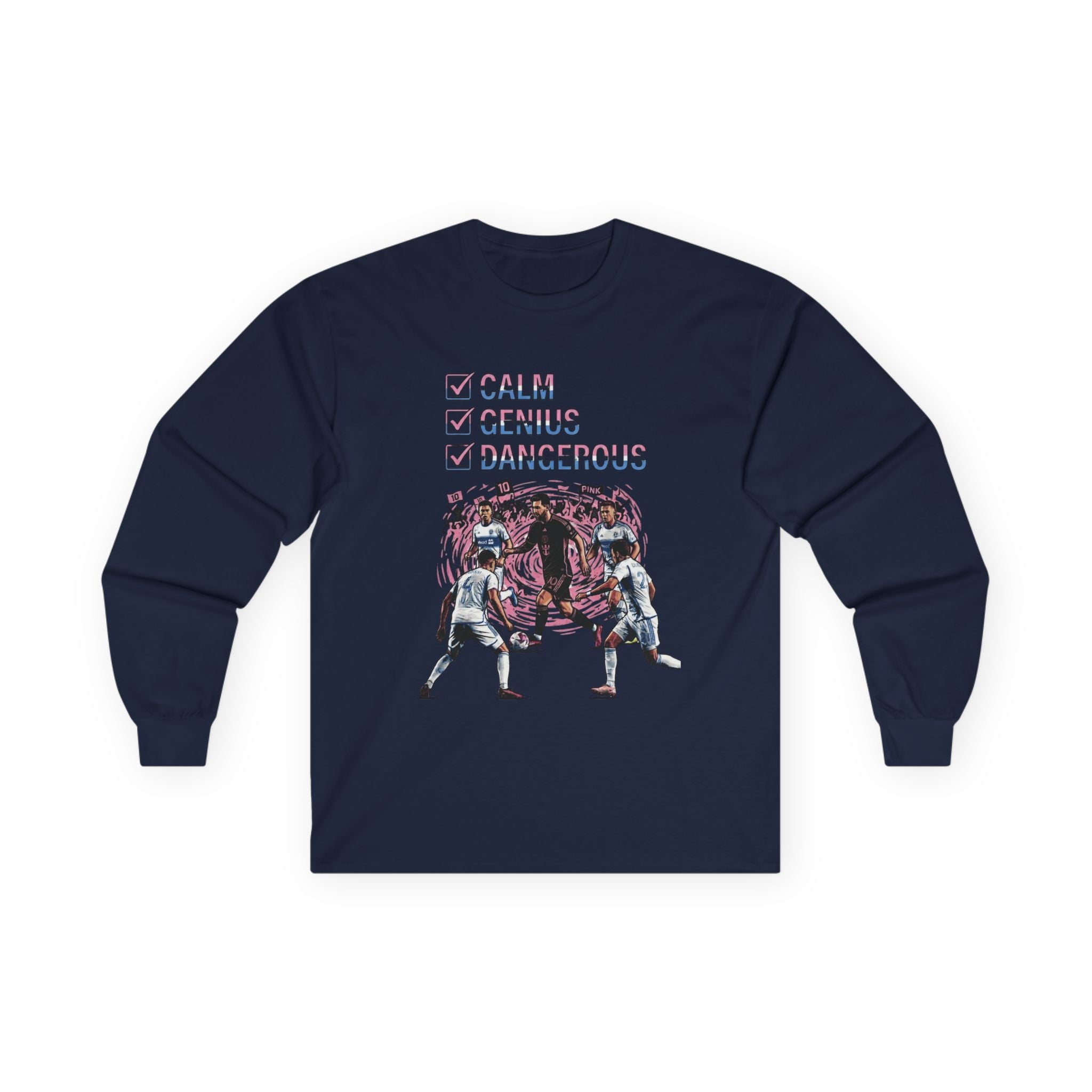 Long Sleeve Football Shirt – World Cup 2026 Fan Tee "Calm Dangerous Genius"