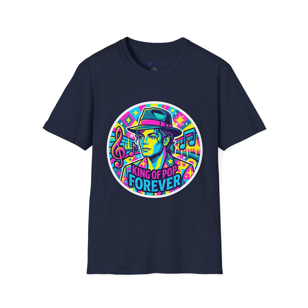 T-Shirt — King of Pop Forever Retro Neon Graphic Tee.