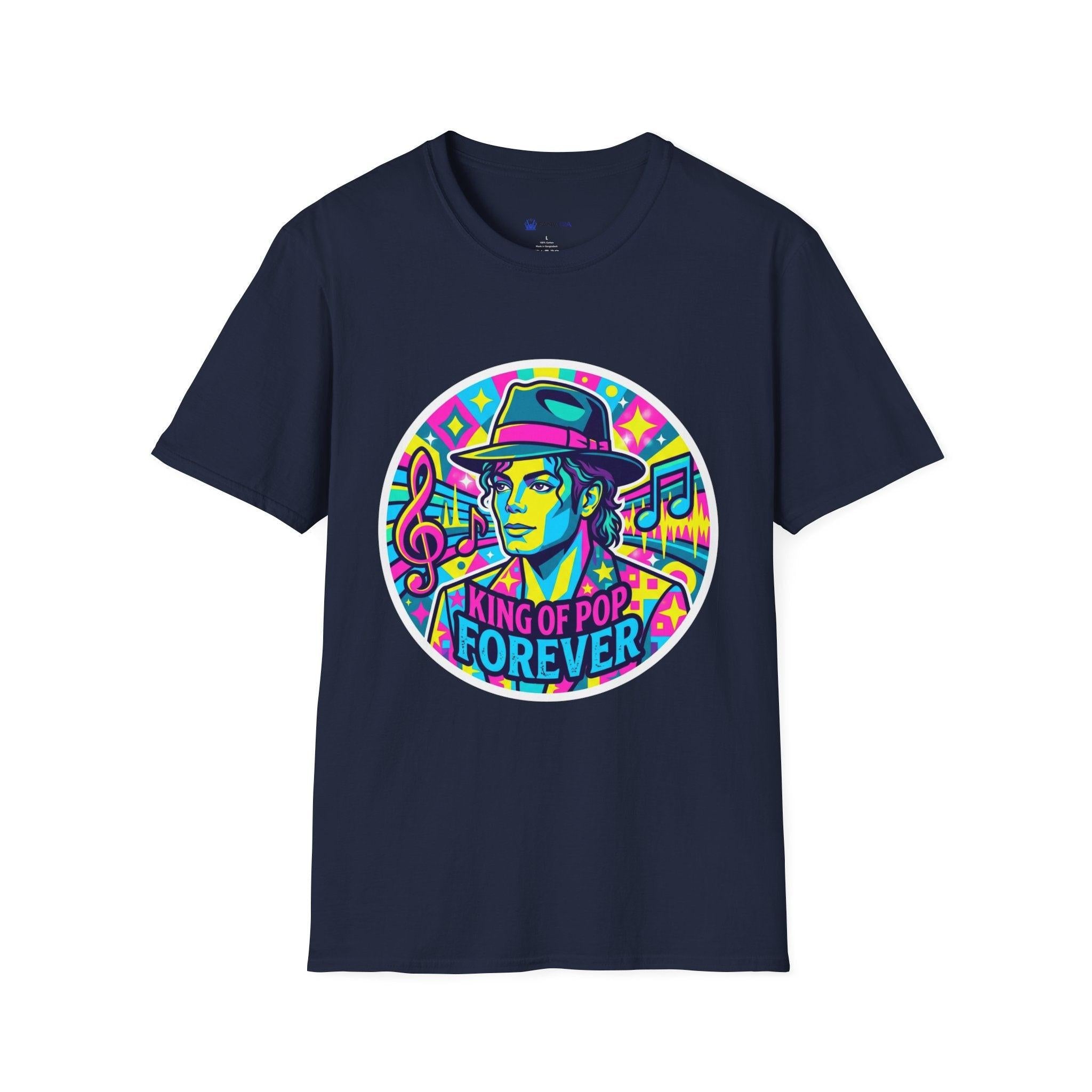 T-Shirt — King of Pop Forever Retro Neon Graphic Tee.