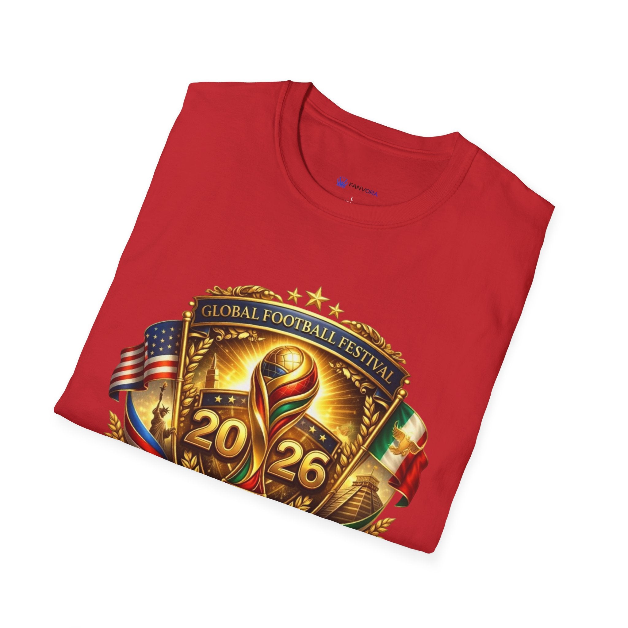 2026 Global Football Festival T-Shirt — Style Soccer Tee with USA & Mexico Flags