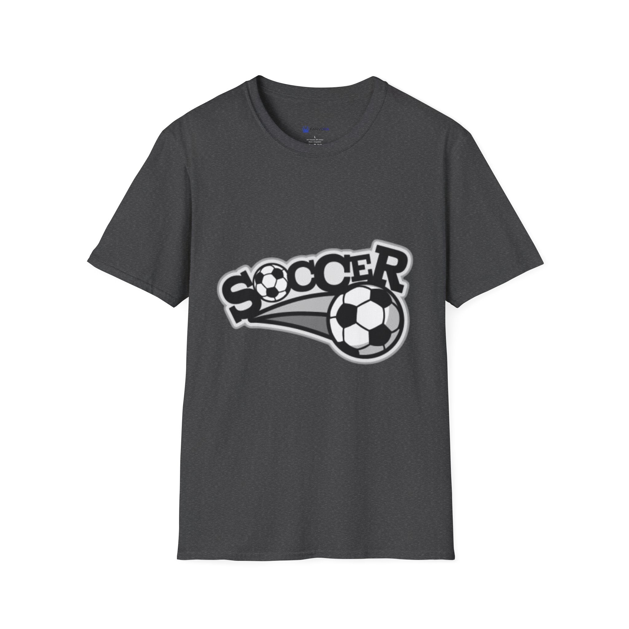 Soccer Graphic T‑Shirt — Retro Black & White Soccer Logo Tee