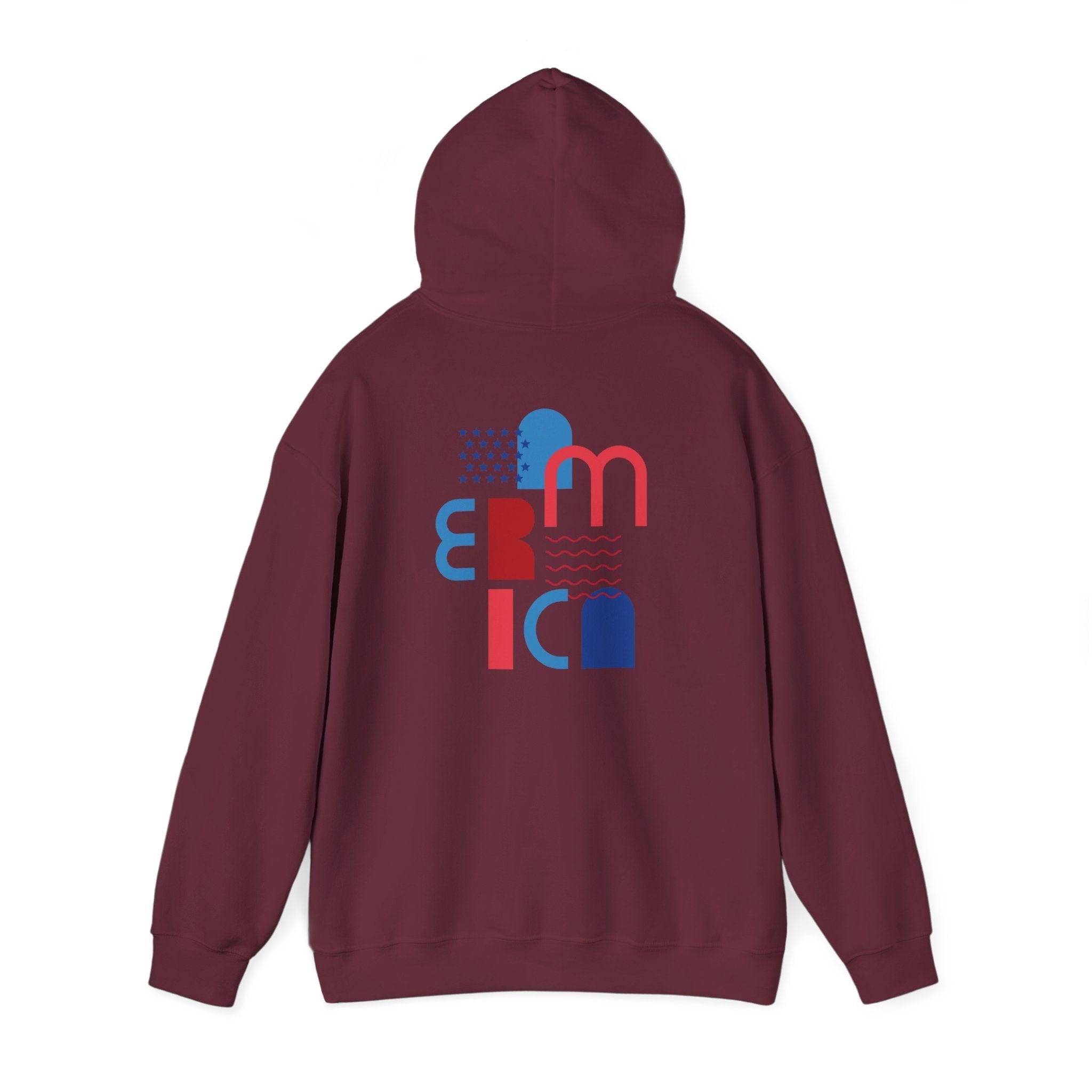 American Patriot Graphic Hoodie — Patriotic Fourth of July Sweatshirt.