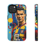 Portugal  legend Pop Art Tough Phone Case — Colorful Soccer Legend Protective Cover.