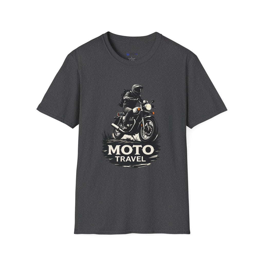 Moto Travel T‑Shirt — Vintage Motorcycle Rider Tee