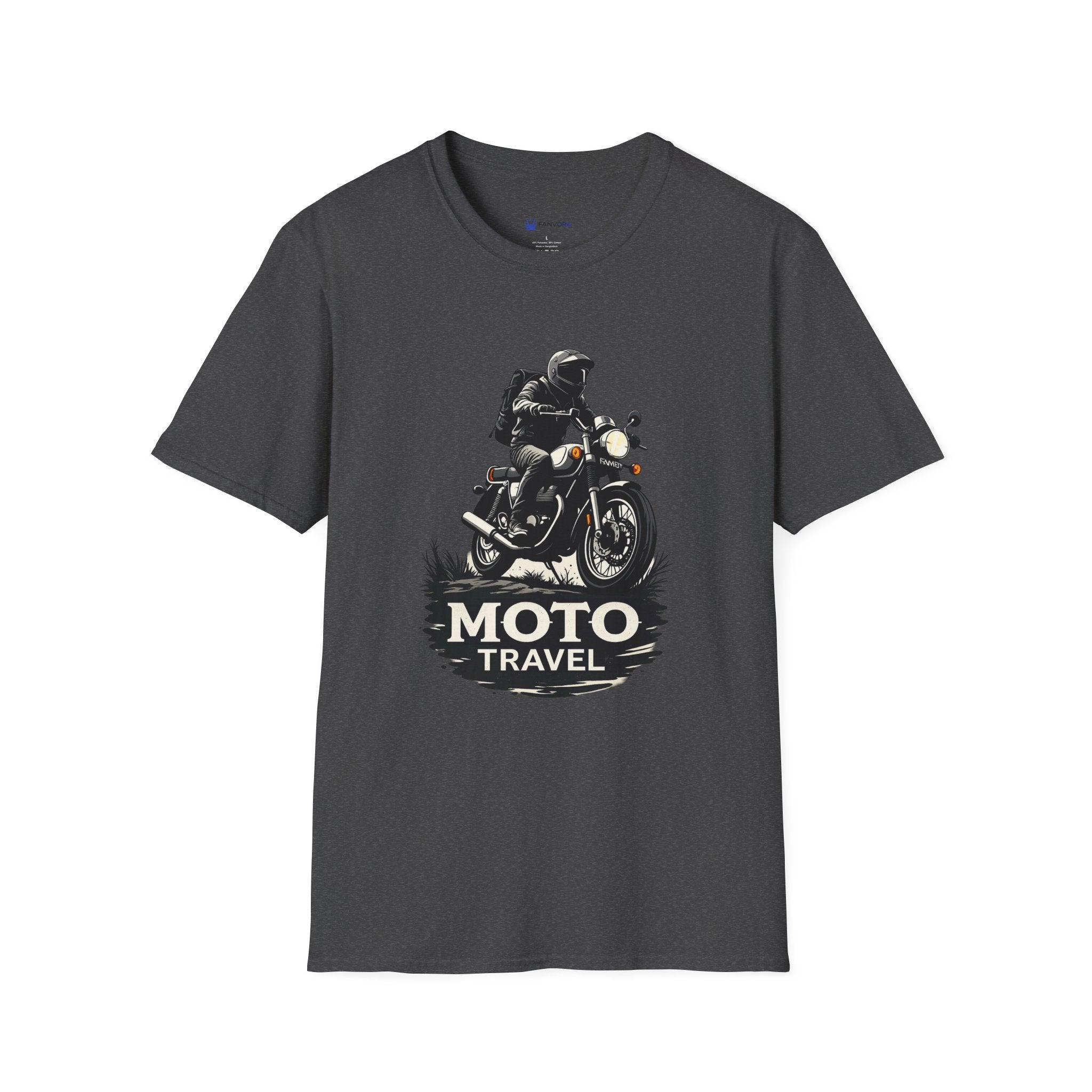 Moto Travel T‑Shirt — Vintage Motorcycle Rider Tee