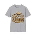 Birthday Queen T‑Shirt — Gold Crown & Leopard Print Celebration Tee