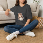 Cute Winking Girl Graphic T-Shirt – Kawaii Heart Tee