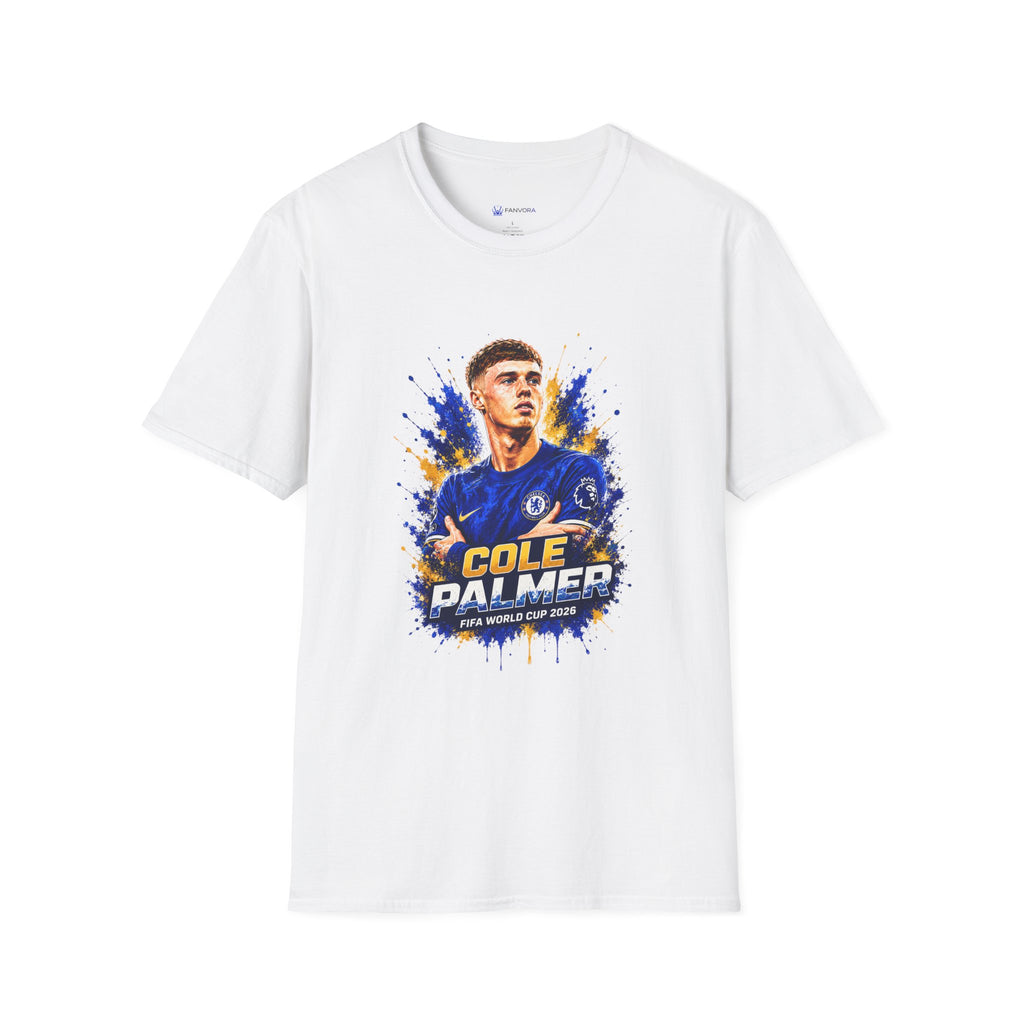 Soccer Player Graphic T-Shirt — 'England Legend' Blue Splash Design