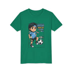 Youth Soccer Tee – Cute Cartoon Player "Ready to Score" Kids Jersey