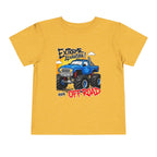 Toddler Tee - "Extreme Adventure 4x4 Off Road" Blue Monster Truck.
