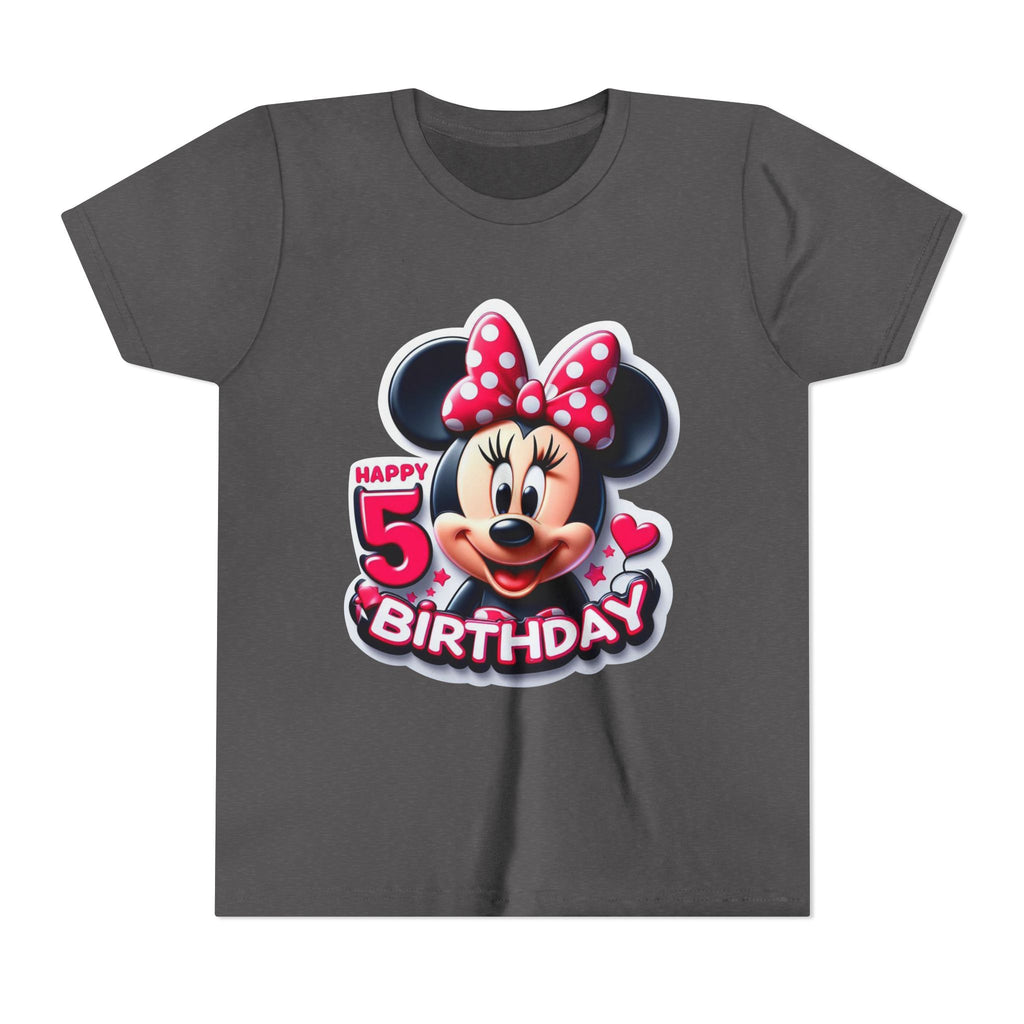 Minnie Mouse Happy 5th Birthday Youth Tee
