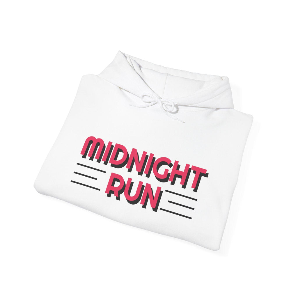 Unisex Midnight Run Hoodie — Retro Palm Beach Graphic Hooded Sweatshirt.