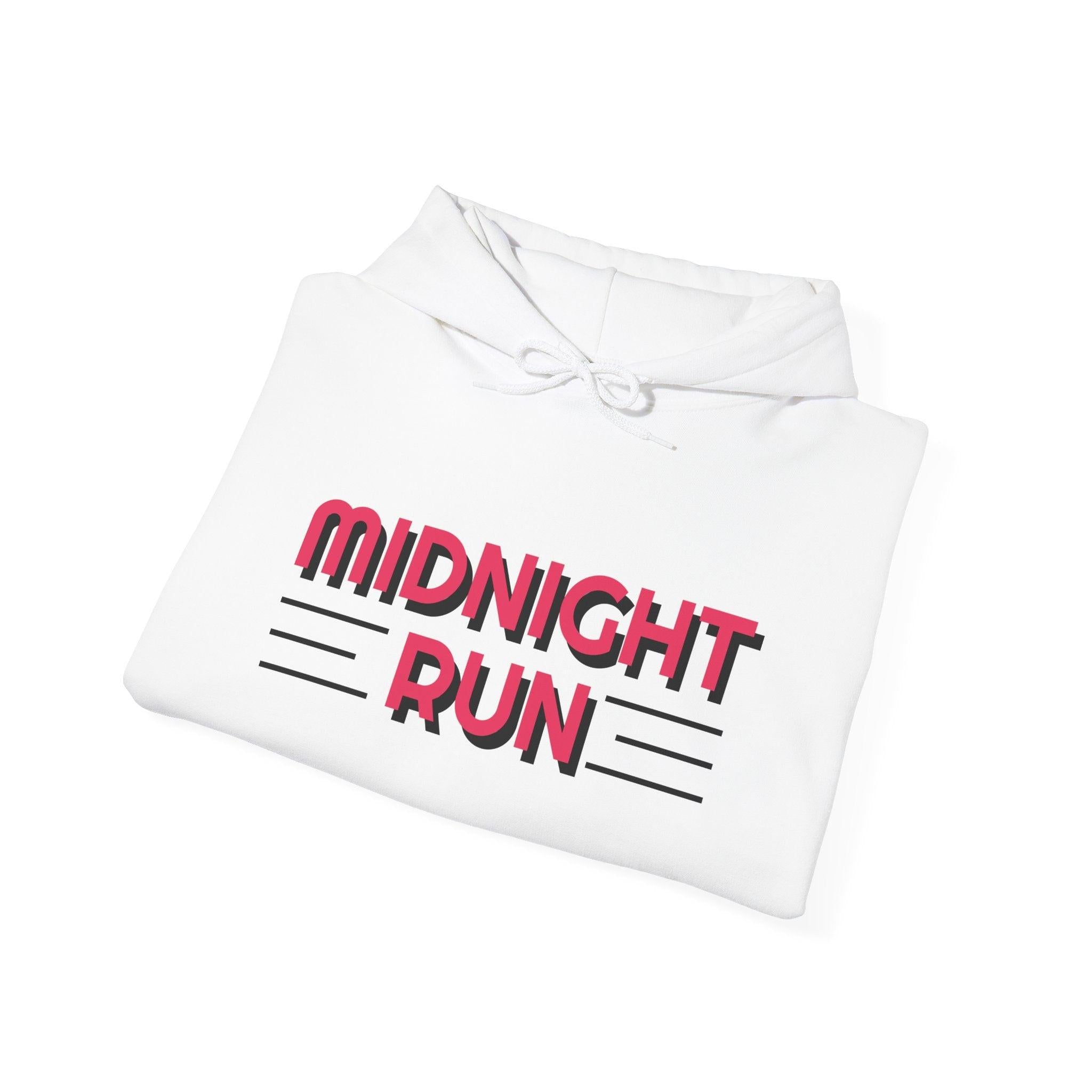 Unisex Midnight Run Hoodie — Retro Palm Beach Graphic Hooded Sweatshirt.