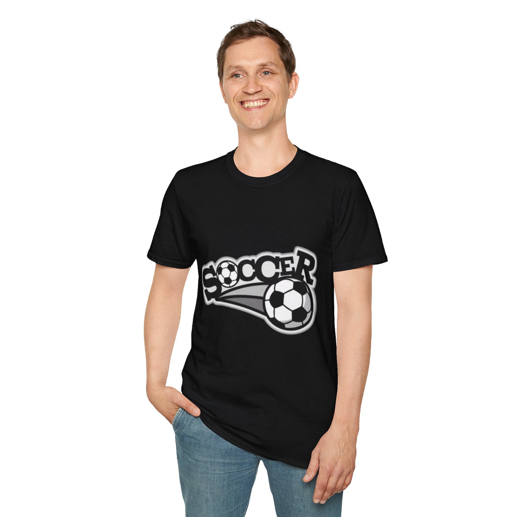 Soccer Graphic T‑Shirt — Retro Black & White Soccer Logo Tee