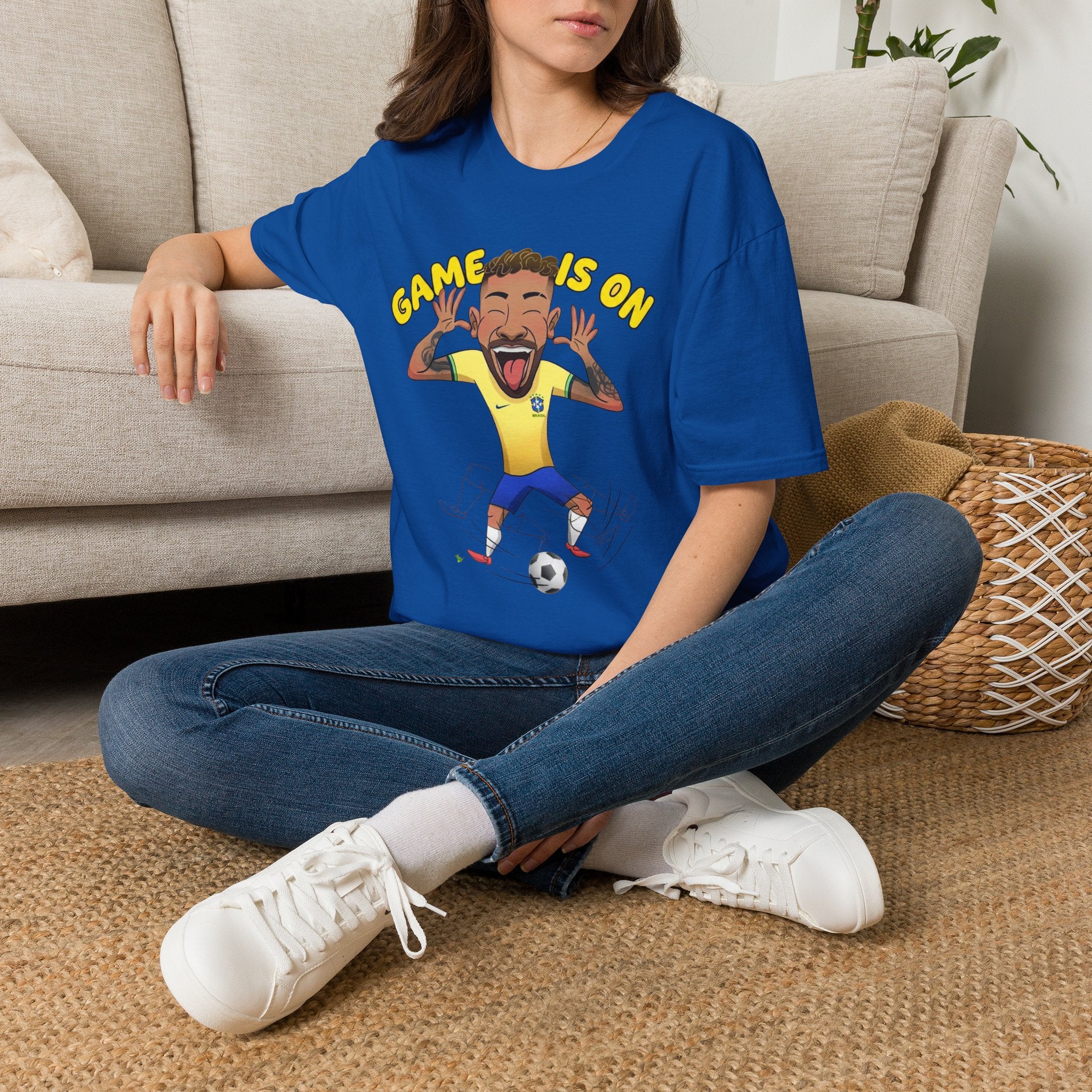 Soccer 'Game Is On' Graphic funny figure design  T‑Shirt